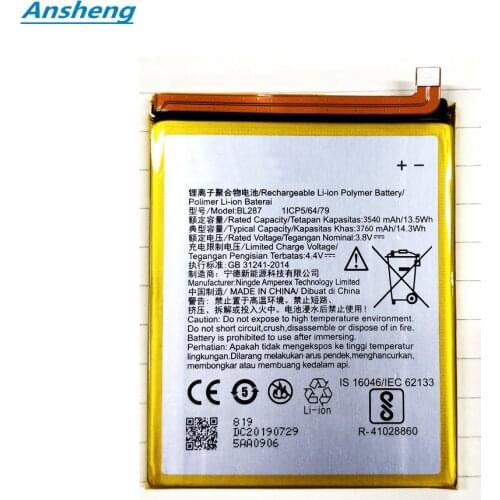 High Quality 3760mAh BL287 Battery For Lenovo K5 Note L38012 6 inch Smart phone