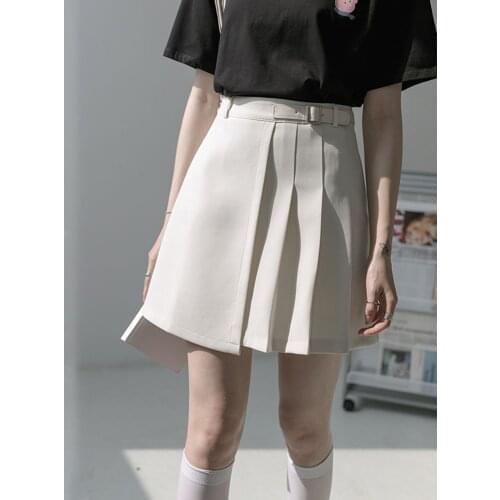 High Waist Pleated Skirt Women Wrap Summer Spring Work Female School Girl A-Line Short Skirt 2021 Streetwear Skorts Slothes Ete