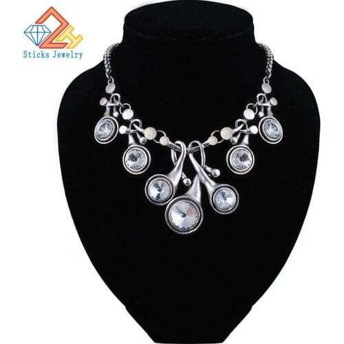 Women Necklaces & Pendants Vintage Crystal Maxi Choker Statement Collier Femme bijoux Boho Big Fashion Jewellery