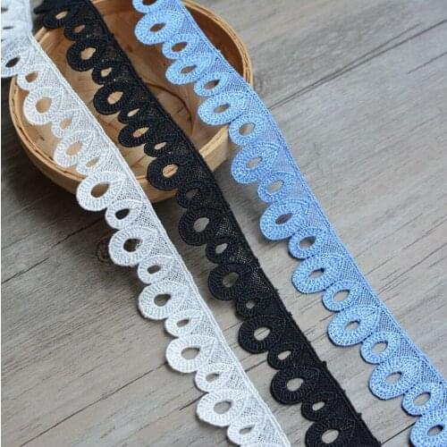 2 Meters White Blue Black Flower Lace Trim Knitting Wedding Embroidered Diy Handmade Patchwork Ribbon Sewing Supplies Crafts