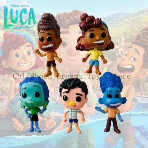 5Pcs/Set Luca Pixar Disney Sea Monsters Alberto Giulia Action Figure Model Toy for Children 10cm Anime Figure Doll Birthday Gift