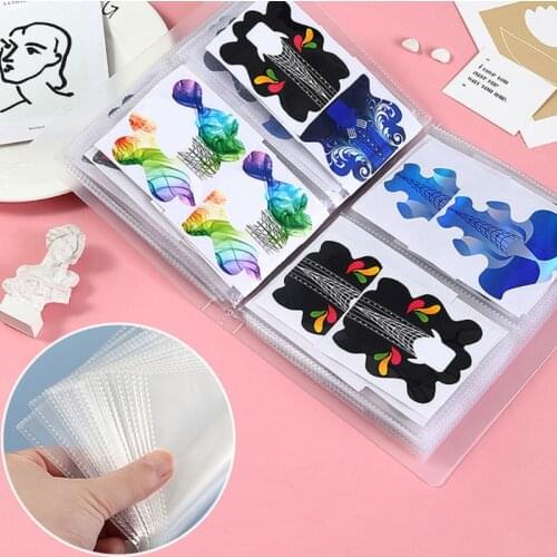 R3MF Art Nail Sticker Binder Book Plastic Nail Stenicls Organizer Holds Up to 80 Pieces Stickers Nail Sticker Binder Book