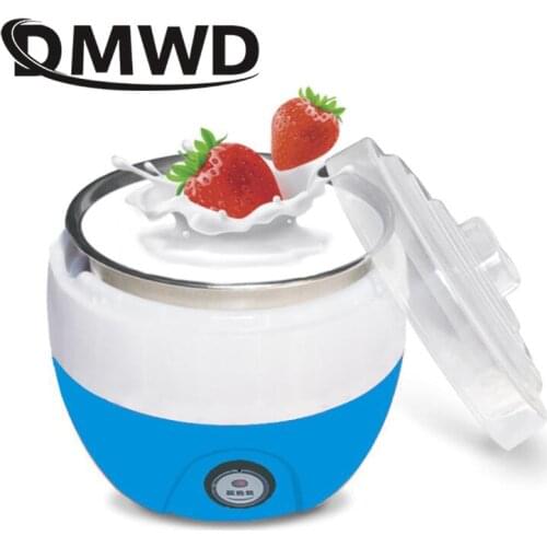 DMWD Automatic yogurt maker Electric Buttermilk Sour cream making machine yoghurt machine stainless steel liner container 1L EU