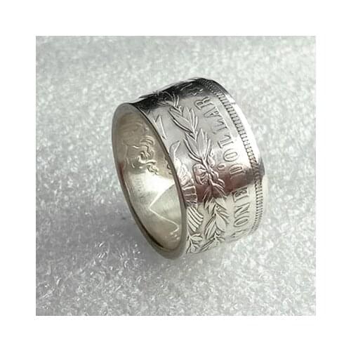 Pure Silver US 1899O Morgan Dollar Coin Ring Very Shiny Handcrafted US Size 8-16 Custommized Date