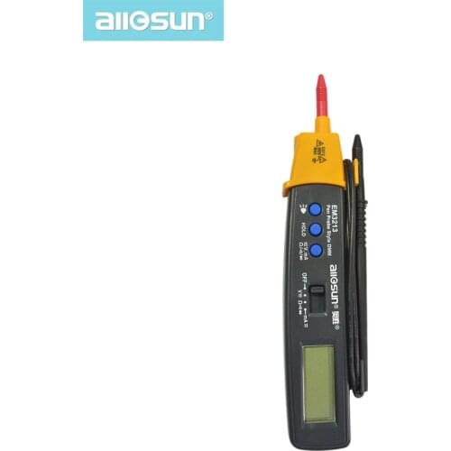 AutoRange Pen Style Digital Multimeter DMM AC DC Volt Amp Ohm Integrated Automotive Tester Resistance Continuity ALL SUN EM3213