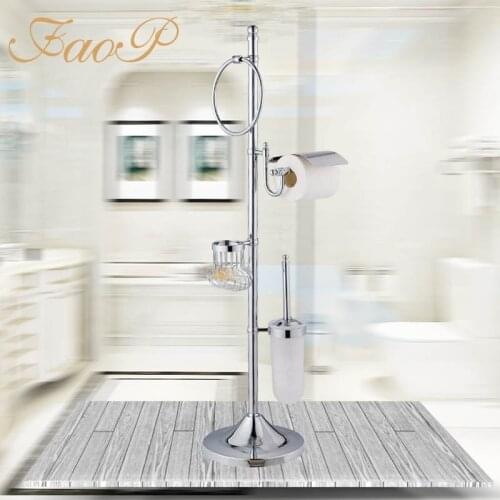 FAOP Stainless steel Towel Ring bathroom Toilet Brush Holders Chrome Roll Paper Hanger Paper Holders Bath towel back Bath
