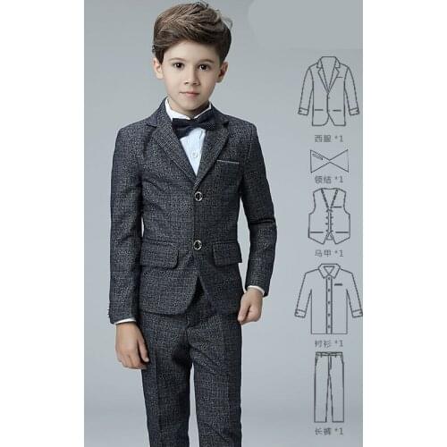 High quality Childrens suit 2018 spring and autumn Korean boy suit suit student costumes children wedding flower girl dress boy
