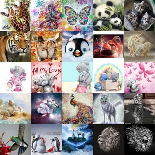 DIY 5D diamante pintura Animal Rhinestone Cruz diamante bordado mosaico decoración del hogar pintura artesanía