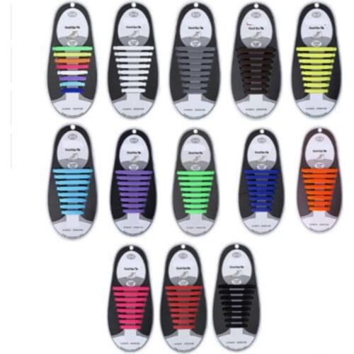16pcs/lot Silicone Shoelaces Elastic Shoe Laces Special No Tie Shoelace for Men Women Lacing Rubber Zapatillas 13 Colors