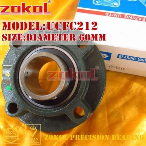 ZOKOL bearing Flange Cartridge Bearing Units UCFC212 TY90512Y Pillow Block Ball Bearing diameter 60mm