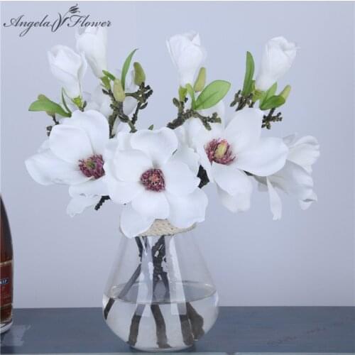 Artificial flower Short branch mini magnolia flores artificial wedding silk interior DIY wedding home Christmas decor flower