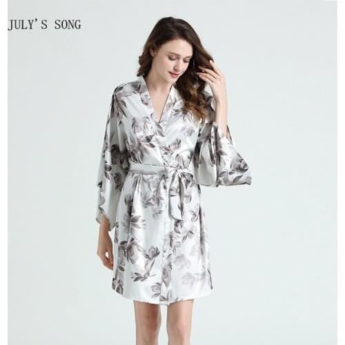 Женские шелковые халаты JULY'S SONG China At AliExpress