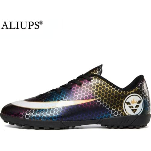 ALIUPS Men Women Turf Soccer Shoes Non-Slip Football Boots Kids Boys tf Long Spikes AG Soccer Cleats Sneakers size 33-45
