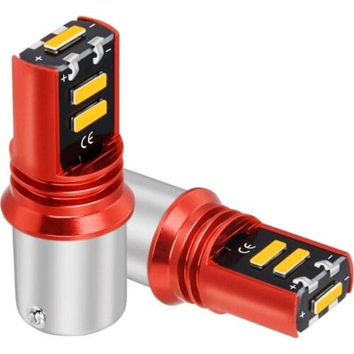 2Pcs New 1157 BAY15D P21/5W Super Bright CSP LED Car Brake Lamp Turn Signal Bulb Auto Daytime Running Light Red White Amber 12V