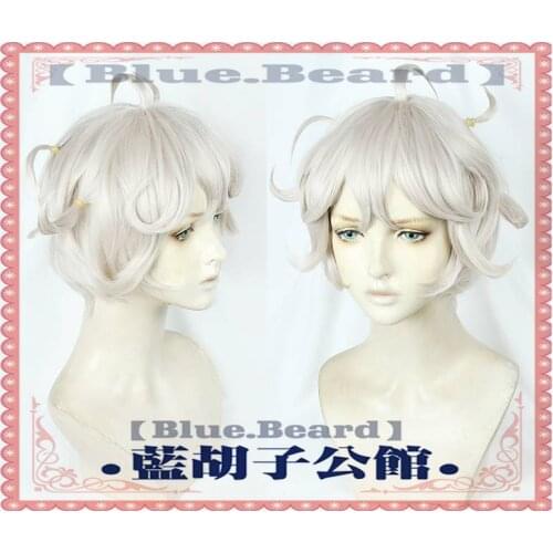 Sword Shield Hero Bede Cosplay Short Wavy Heat Resistant Synthetic Hair+Free Wig Cap Halloween Party