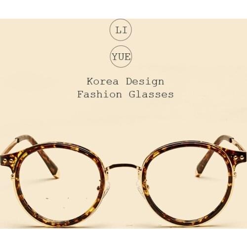 LIYUE Myopia Spectacles frame metal legs Round eyewear frame women Fashion Transparents Optical Clear Glasses Frame eyeglasses