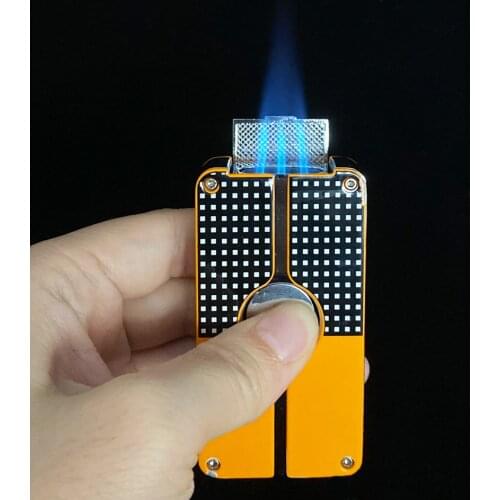 Cohiba Metal Cigar Lighter Tobacco Lighter 3 Torch Jet Flame Refillable With Punch Smoking Tool Accessories Portable Gift Box