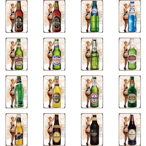 Havana Club Miller High Life Metal Tin Signs Beer Becks Peroni Club Plaque Iron Painting Man Cave Wall Stickers Retro Pub Cafe