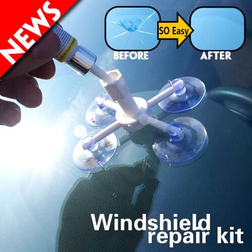 Car Windshield Repair Kit Quick Fix Car Cracked Glass Windscreen Repair Tool Kit Resin Sealer DIY Auto Window Screen Polishing