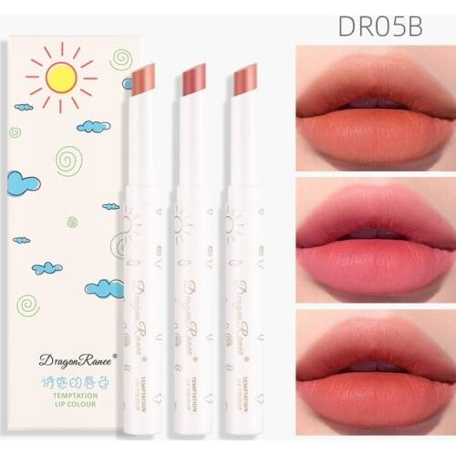 DRAGON RANEE Matte Lipstick Set 3pcs Sweatproof Classic Natural Daily Non-stick Cup Lips Stain Makeup Set Korean Cosmetic TSLM