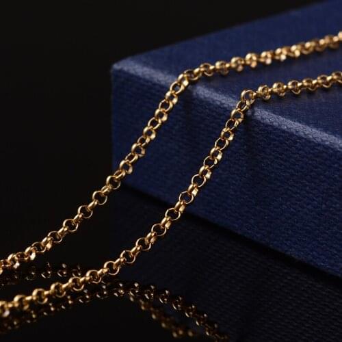 20m/roll 2x0.8mm Unwelded 304 Stainless Steel Cable Chains with Spool Golden Color for Jewelry Making