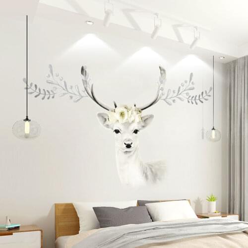 New Year 2021 One Piece Creative Deer Elk For Home Room Decor Wall Sticker Wallpaper Mural Vinyl Decorative Wall Room Decoration