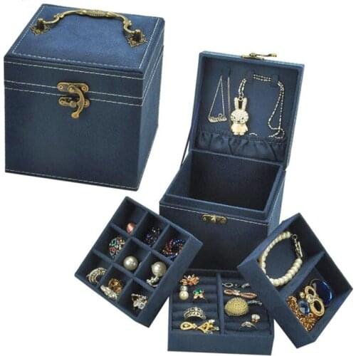 New Pattern Korean Style Velvet Three Layers Deer Flannel Jewelry Packaging Box Without Mirror Ring Box