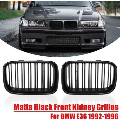 2pcs Factory Style Car Front Kidney Sport Grille Grill for BMW E36 318i 320i 325i M3 1992 1993 1994 1995 1996