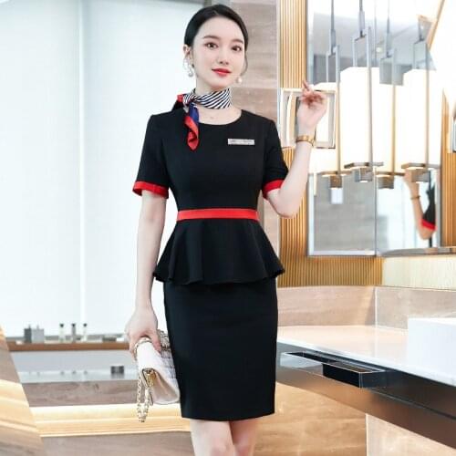 IZICFLY New Style Korean Blue Slim Summer Dresses For Women 2021 Elegant Office Clothes Ladies Business Work Wear Black