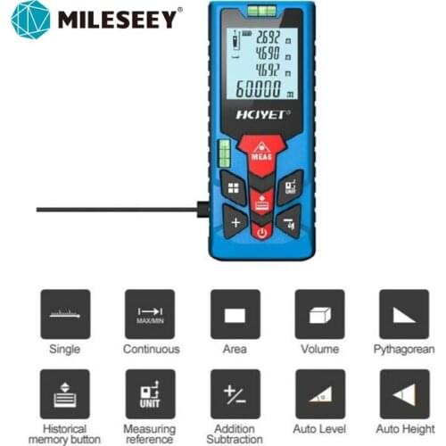 40-60-80M Portable Laser Distance Meter 60M Laser Rangefinder high-precision Digital trena laser tape range finder measure tool