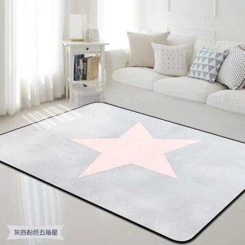 Korean Star Carpet Anti-Slip Floor Rug Bath Mat Soft Baby Playing Carpets for Living Room Indoor Bedroom Rug Kids Room Tapete