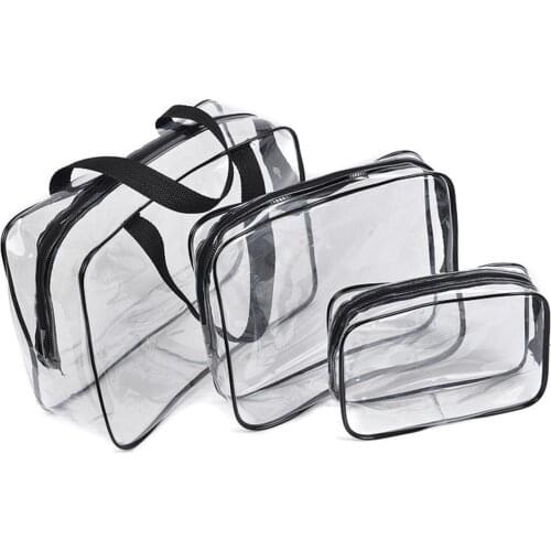 Transparent PVC Bag Travel Organizer Clear Beautician Cosmetic Bag Beauty Case Toiletry Make Up Pouch Wash Bag