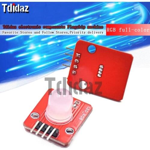 RGB full-color LED module electronic building block 5V three-color compatible 10mm high-brightness full-color LED For Arduino