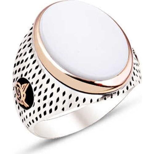 Silver Pearlescent to Stony Point Cased Male Ring