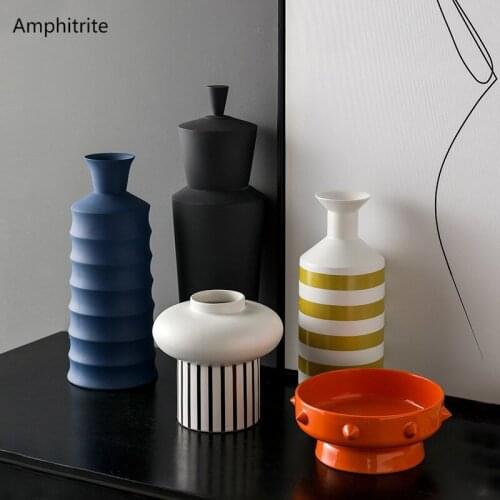 Modern Semi Manual Semi Modern Ceramic Vase Living Room Coffee Table Decoration For Home Creative Vase Small Deco Maison Gift