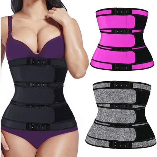 Three-breasted Waist Trainer Corset Cincher Sauna Sweat Faja Sport Girdle Slimming Shaper Abdominal Trimmer Belt Straps Modeling