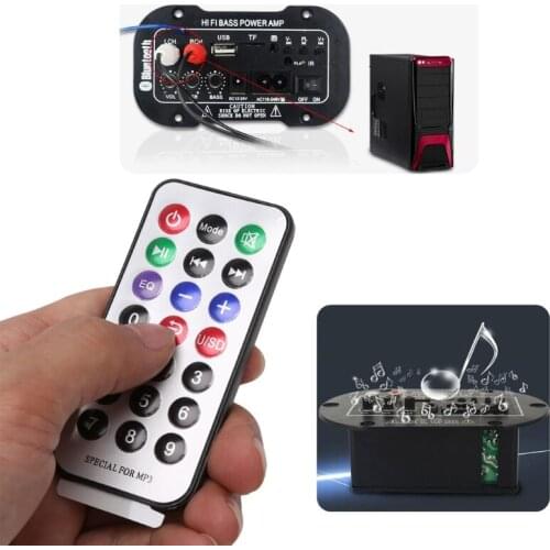 High Quality 1 Set Universal 25W Auto Car Stereo Bluetooth Subwoofer Hi-Fi Bass Amplifier Board Audio TF USB 220V/12V/24V