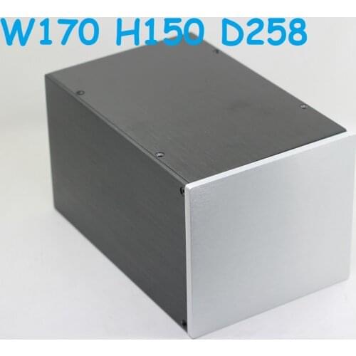 Simply Blank Panel W170 H150 D258 All Aluminum Power Cabinet Amplifier Chassis 1715A Multi Purpose DIY Earphone AMP Box Preamp