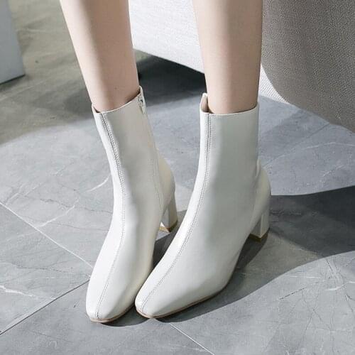 Martins boots female wind 2021 new fashion side zipper high heel thin boots short boots female boots breathable wear-resistant