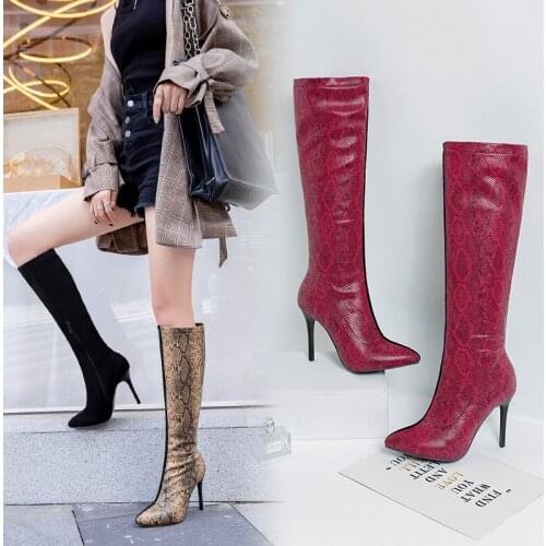 Sexy Women Boot Platform Boot Round Toe Zip High Heels Footwear Fashion Party Sexy Female Shoes Big Size34- 43