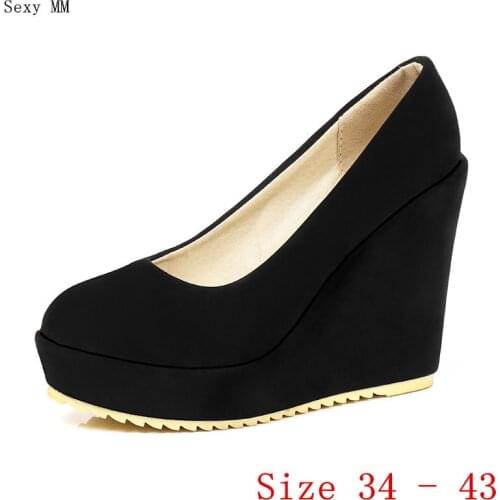 Wedges High Heels Women Loafers Platform Wedge Casual High Heel Shoes Small Plus Size 34 - 40 41 42 43