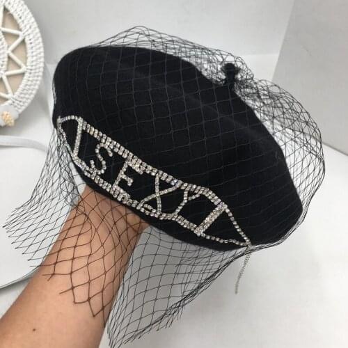 Painter black cloth cap Japanese literary beret sweet Venus yarn tide of England socialite hat