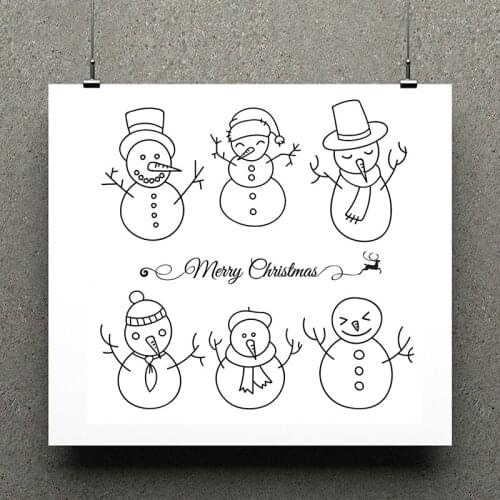 ZhuoAng Lovely Snowman Clear Stamp / Scrapbook Rubber Stamp / Craft Clear Stamp Card / Seamless Stamp