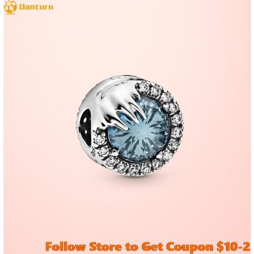 925 Sterling Silver Beads Freeze Crystal Charms fit Original Pandora Bracelets Women DIY Jewelry