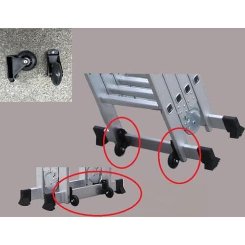 2pcs Heavy duty ladder caster nylon auxiliary Moving wheels for Telescopic Folding Step Ladder Transport Shifter Remover parts