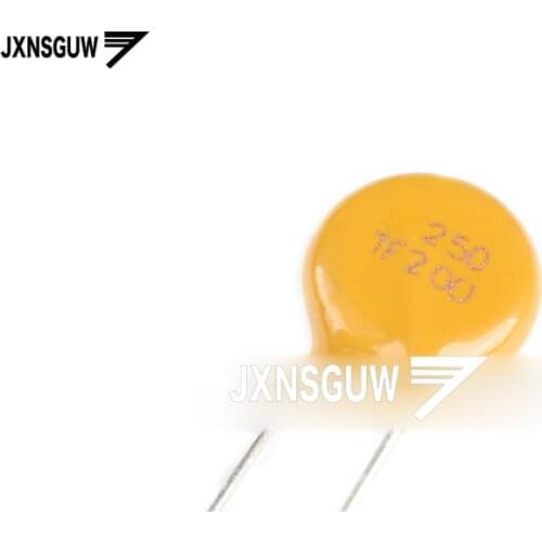 20PCS 250V 0.2A PPTC straight Insert Self-recovery fuse 200mA Pin pitch 5mm