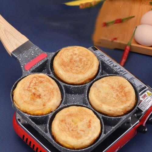 4 Hole Fried Egg Burger Pan Fried Egg Pan Pancake Frying Pan Egg Cooker Gas Stove JW