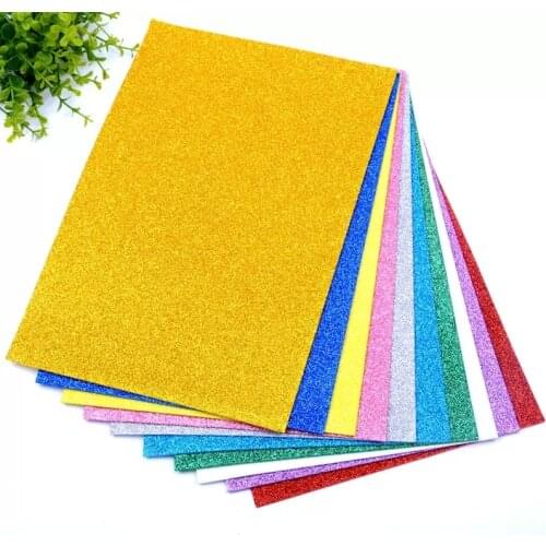 5sheets/bag Foamiran Sponge Glitters Foam Paper 20x30cm Craft Paper Gold Spong Paper Powder Handmade Paper Crafts Decor DIY Gift