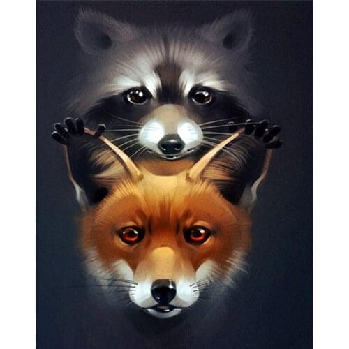 5d Diamond mosaic animals diamond embroidery needlework fox diy diamond painting cross stitch kits Mosaic Home Decor
