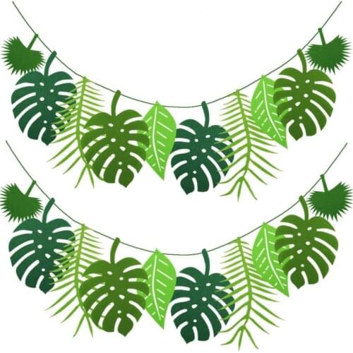 Turtle Leaf Banner Hawaii Party Happy Summer Birthday Party Garland Safari Jungle Theme Decor Dinosaur Theme Parti Decor